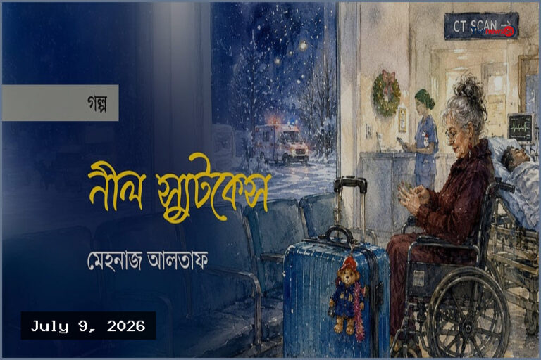 হাসপাতালের করিডোরে একাকী অপেক্ষারত বৃদ্ধার নীল স্যুটকেস ও ক্রিসমাসের গল্প