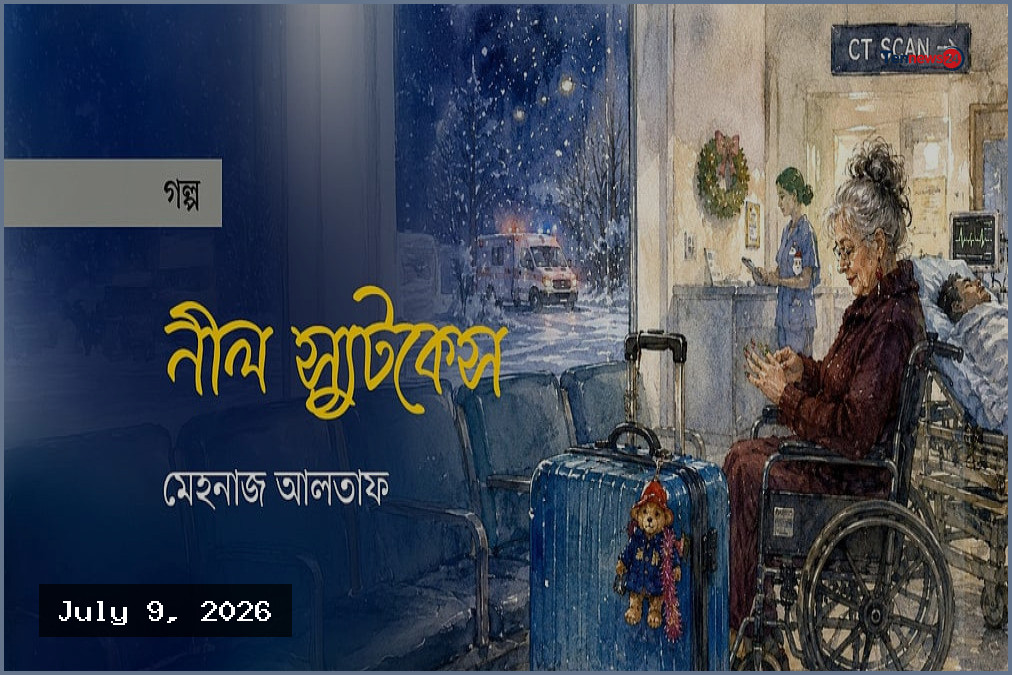 হাসপাতালের করিডোরে একাকী অপেক্ষারত বৃদ্ধার নীল স্যুটকেস ও ক্রিসমাসের গল্প