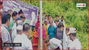 নেত্রকোনার দুর্গাপুরে বন্য হাতির উপদ্রব কমাতে সোলার লাইট স্থাপন