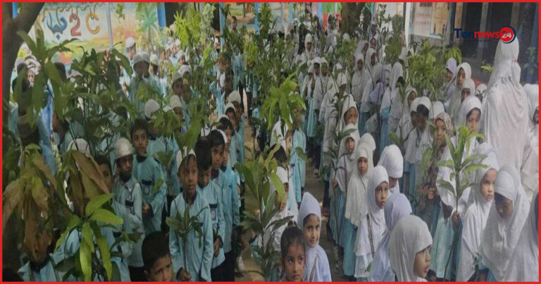 কাহারোলে শিক্ষার্থীদের মাঝে আস-সুন্নাহ ফাউন্ডেশনের গাছের চারা বিতরণ