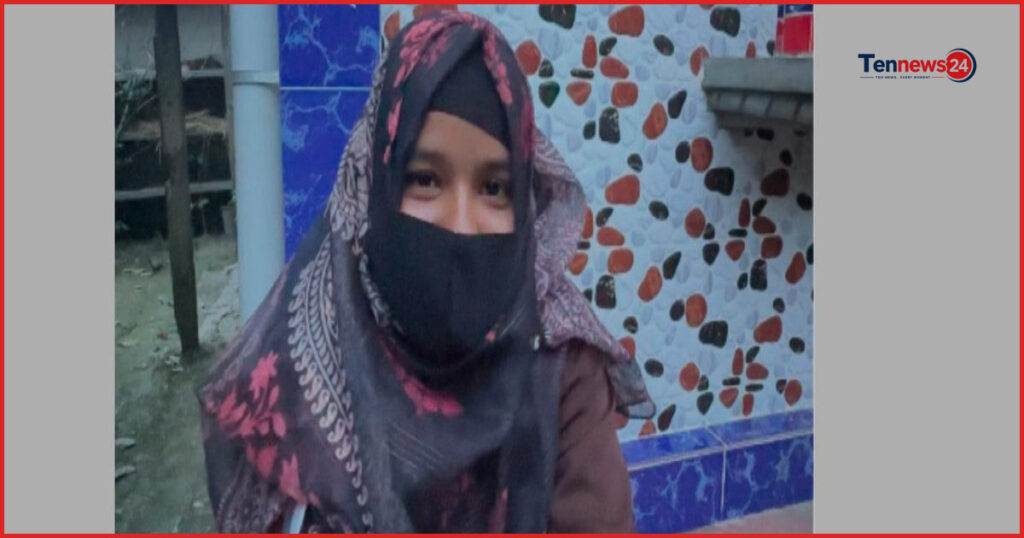 লাখাইয়ে প্রেমিকের বাড়িতে স্ত্রীর স্বীকৃতির দাবিতে তরুণীর অনশন
