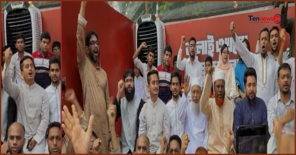 লাল বাড়িতে সারজিসের স্লোগান, সুর মেলালেন জামায়াত নেতারা