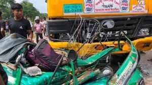 সিলেটের ওসমানীনগরে লরি-অটোরিকশার সংঘর্ষে একই পরিবারের তিনজনসহ নিহত ৪