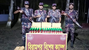 দিনাজপুরে বিজিবি'র অভিযানে ২ হাজার ১২ বোতল যৌন উত্তেজক সিরাপ জব্দ