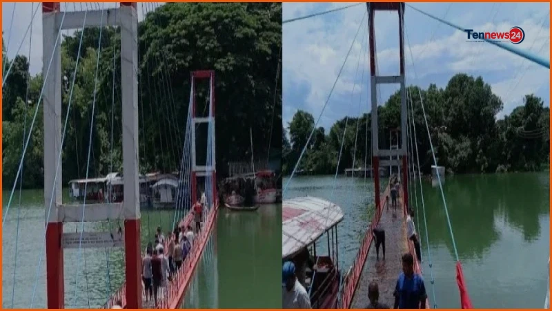 নিষেধাজ্ঞা উপেক্ষা করেই ডুবন্ত রাঙামাটি ঝুলন্ত সেতুতে পর্যটকদের ভিড়