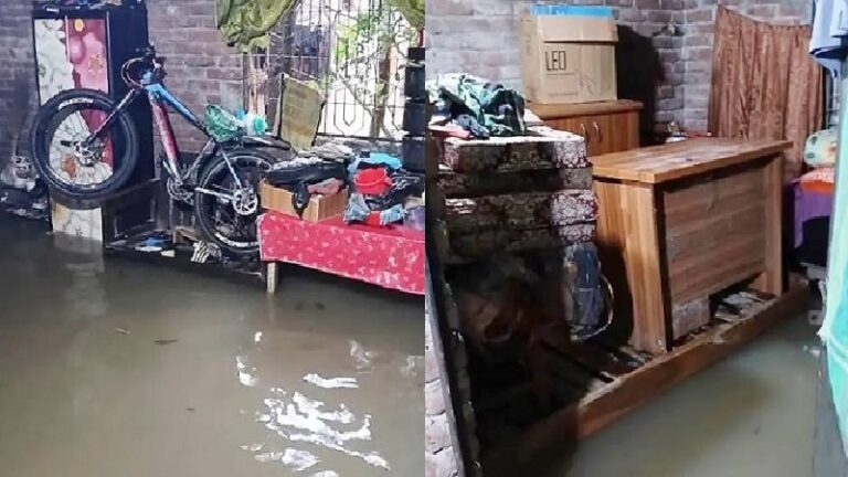 মুষলধারে বৃষ্টিতে চাঁপাইনবাবগঞ্জ শহরের বিভিন্ন এলাকা পানিবন্দি